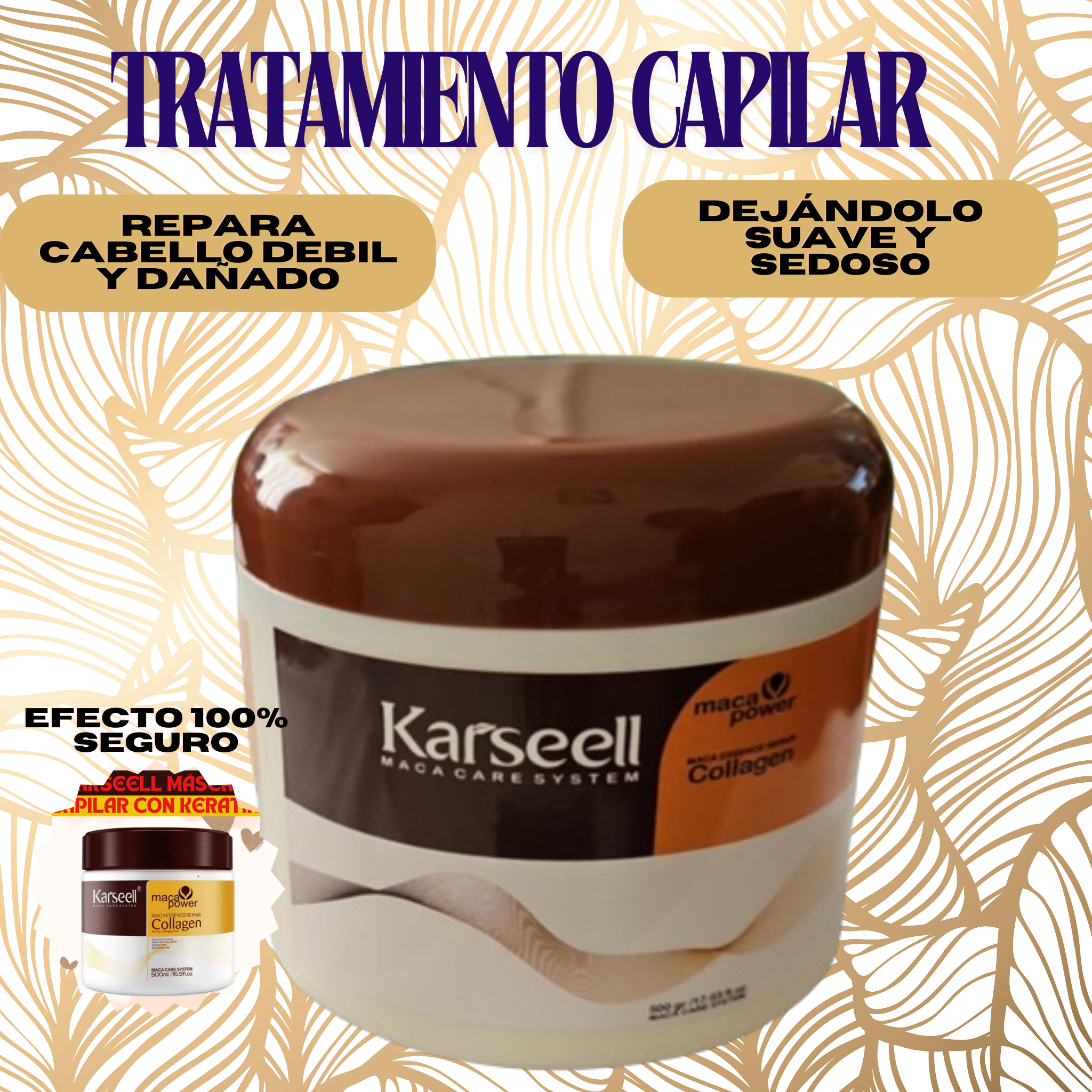 Karseell Tratamiento capilar con colágeno reparación profunda